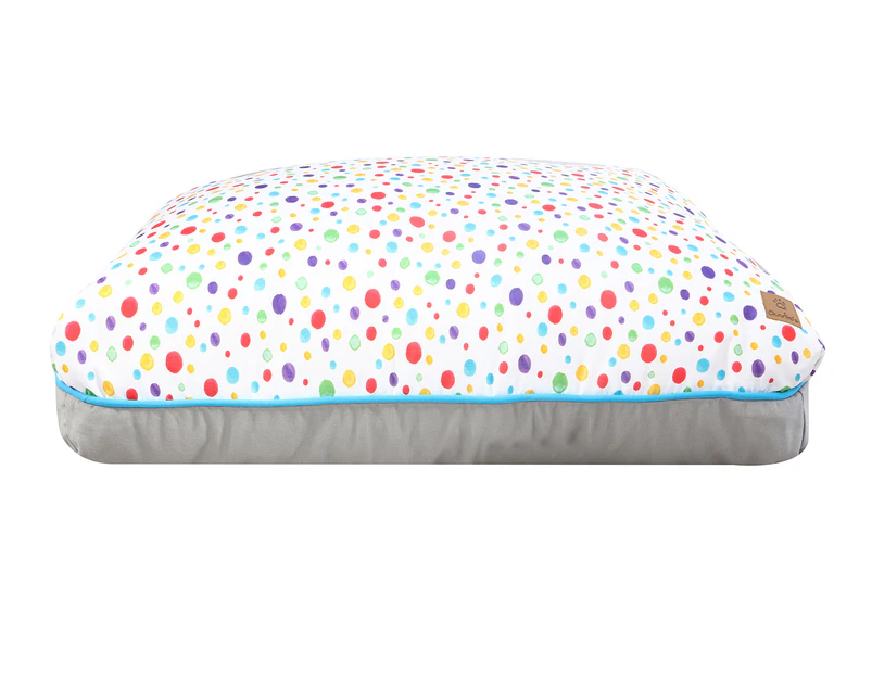 Charlie's Medium Square Funk Pet Bed - Colorful Spots