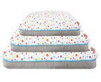 Charlie's Large Square Funk Nest Dog Bed - Colourful Spots