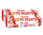2 x Swizzels Love Hearts Tube 108g
