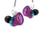 KZ ZST Pro Wired On-cord Control Noise-canceling In-ear Earphones with MIC - PURPLE