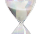 Iridescent Glass White Sand Timer - White