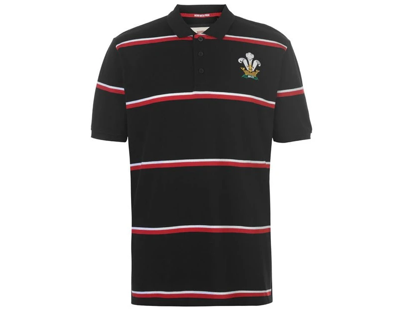 Team Rugby Mens Stripe Polo Shirt Tee Top Short Sleeve Lightweight Fold Over