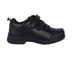 Kangol Kids Churston V Boys Hook and Loop Leather Everyday Casual Shoes - Black