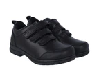 Kangol Kids Churston V Boys Hook and Loop Leather Everyday Casual Shoes - Black