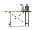 Minimalistic 120cm Console Table in Natural Oak Wood & Black Frame