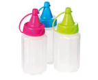 Sistema To Go Mini Sauce Bottles Set of 3 with Coloured Lids