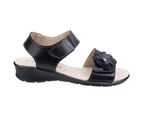 Fleet & Foster Womens Sapphire Touch Fastening Leather Sandals (Black) - FS5137