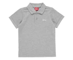 Slazenger Boys Plain Polo Shirt Top Infant - Grey Marl