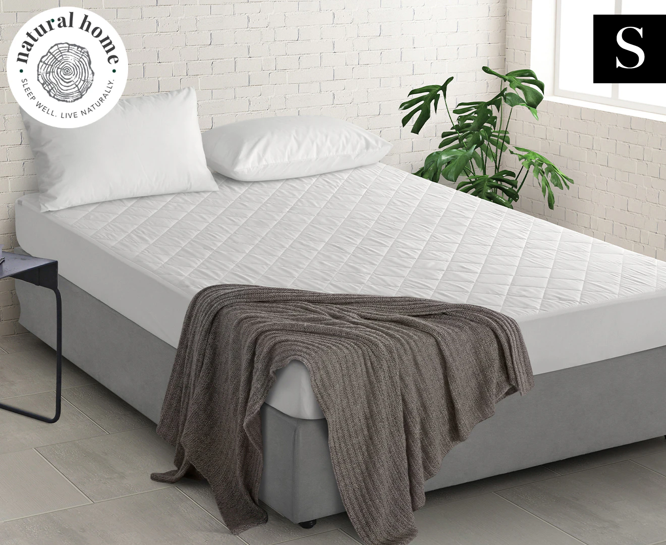 Natural Home Bamboo Single Bed Mattress Protector