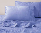 Natural Home Linen Queen Bed Sheet Set - Blue