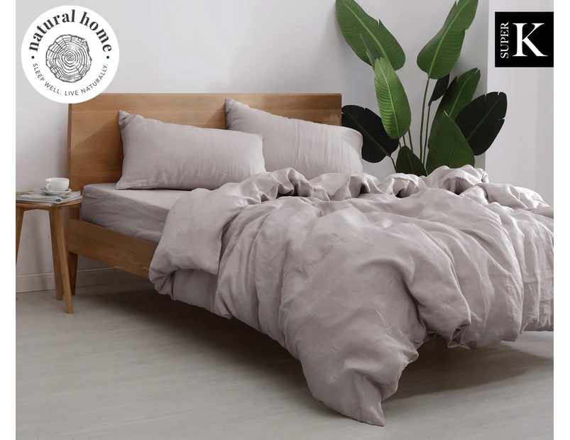 Natural Home Linen Super King Bed Quilt Cover Set - Linen