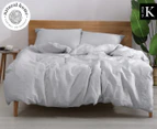 Natural Home Linen Super King Bed Quilt Cover Set - Silver