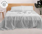 Natural Home Linen King Bed Sheet Set - Silver