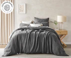 Natural Home Linen Quilt Cover Set - Charcoal