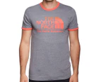 The North Face Men's More Than A Ringer Tee / T-Shirt / Tshirt - Grey/Red Heather