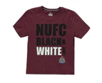 NUFC Boys Army T Shirt Tee Top Junior - Burgundy Marl