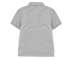 Slazenger Boys Plain Polo Shirt Top Junior - Grey Marl