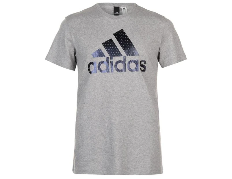 adidas Mens Foil Logo T Shirt Crew Neck Tee Top Short Sleeve Cotton Regular Fit