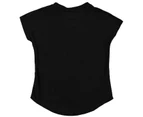 Everlast Girls Tie Tshirt Tee Top Junior Short Sleeve Crew Neck - Black