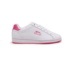 Slazenger Kids Ash Lace Junior Trainers Shoes - White/Cerise