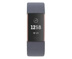 Fitbit Charge 3 Advanced Health & Fitness Tracker - Blue Grey/Rose Gold Aluminium