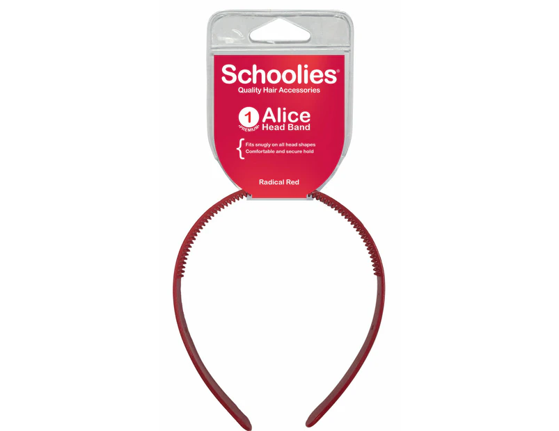 SCHOOLIES  510 Alice Head Band Radical Red