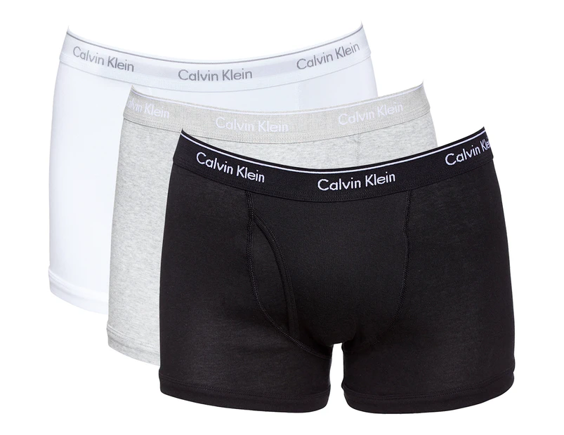 Calvin Klein Men's Cotton Classics Trunks 3-Pack - Black/Grey