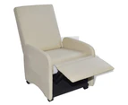 Armchair Foldable Artificial Leather Cream