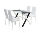 Five Piece Dining Table and Chairs Artificial Leather