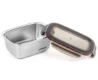 Cuitisan 500mL Flora Rectangular Bowl Microwave Safe Food Container - Silver
