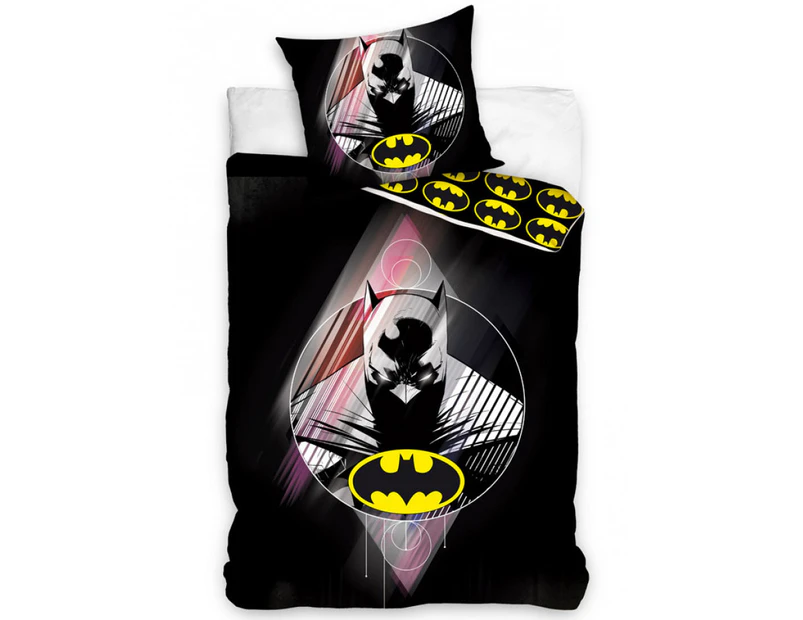 Batman Single 100&#37; Cotton Duvet Cover and Pillowcase Set - European Size