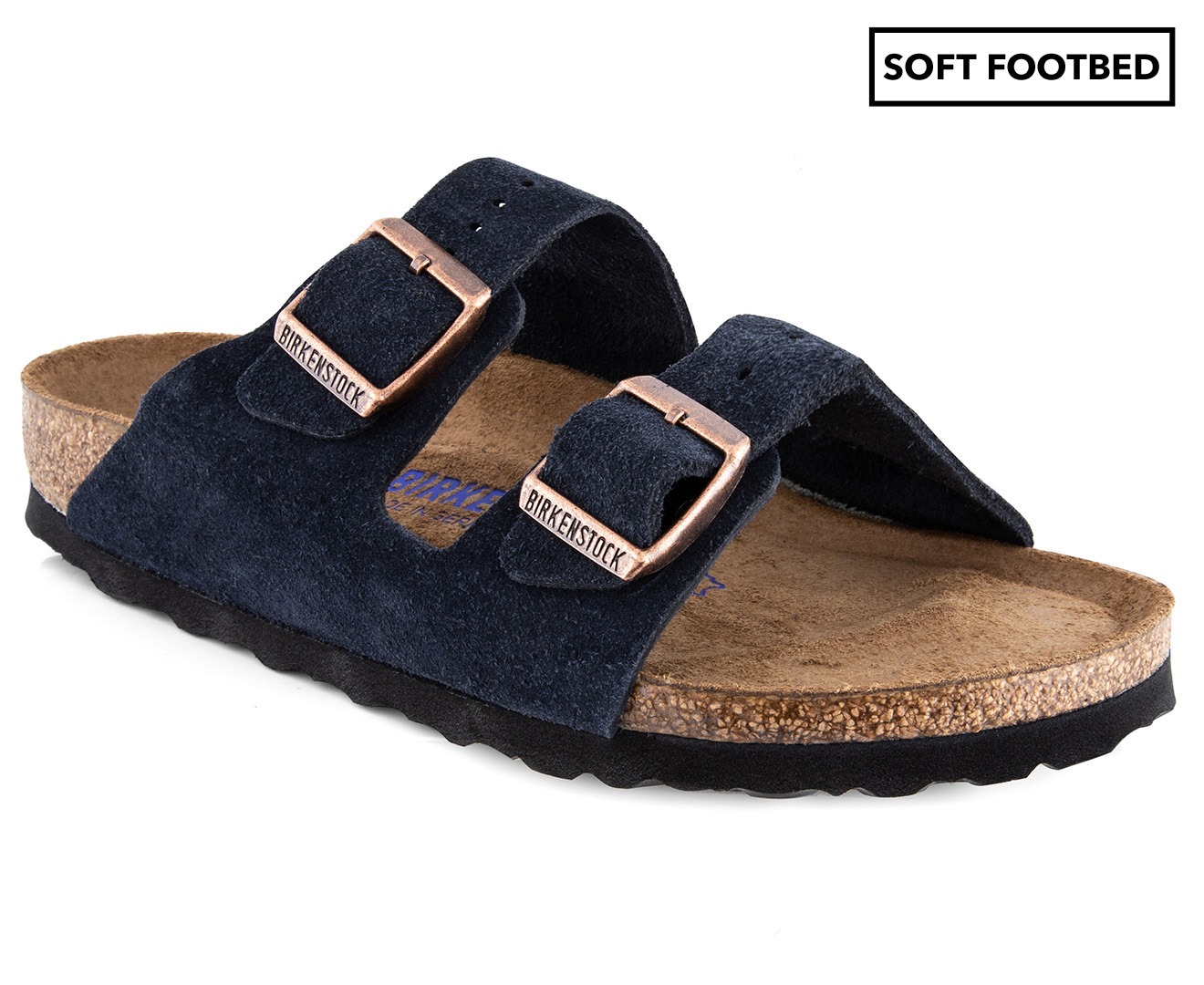 birkenstock arizona navy blue leather