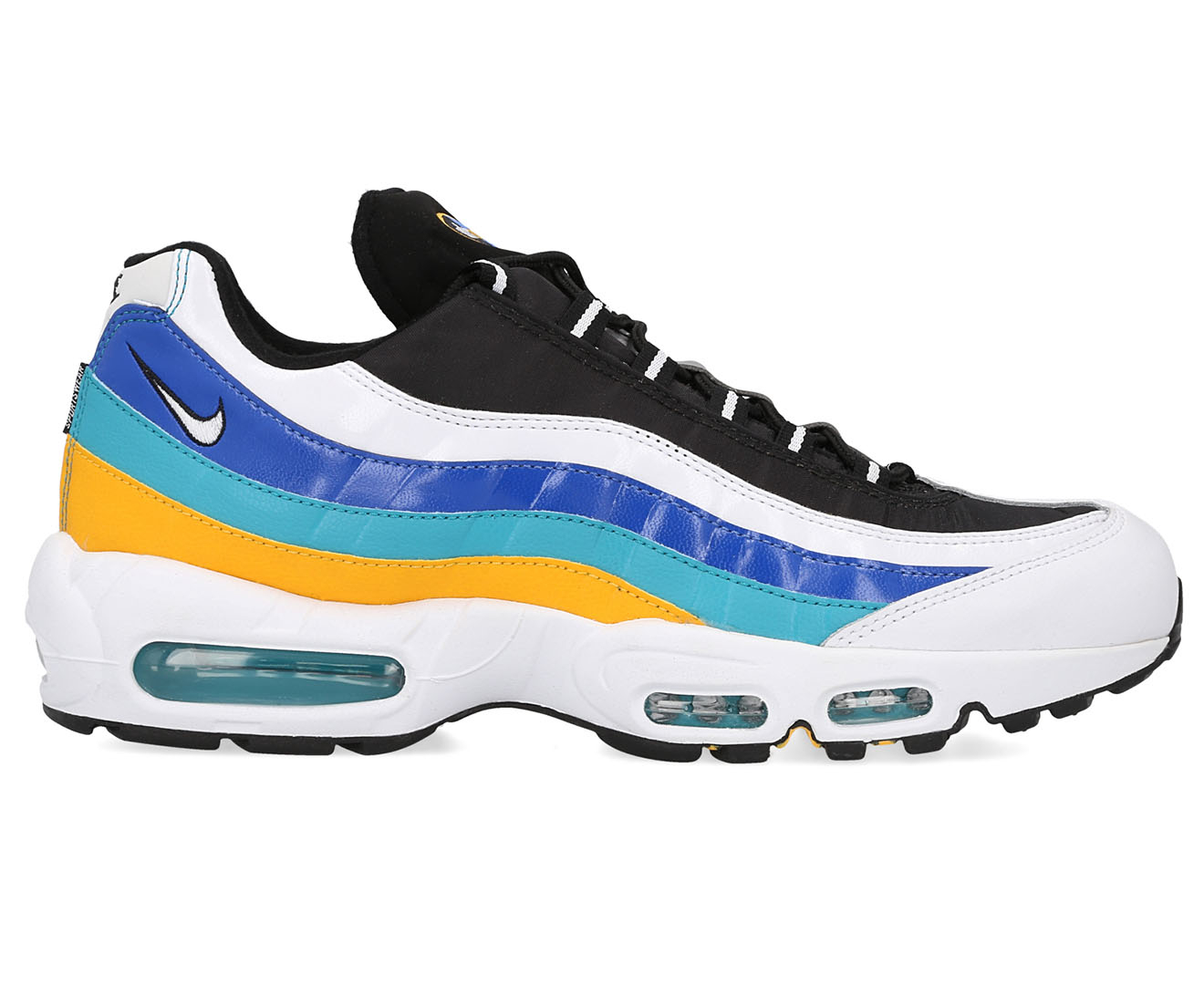 Nike Men's Air Max 95 SE Windbreaker Sneakers - White/Red/Gold/Aqua ...