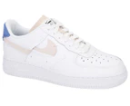 Nike Women's Air Force 1 '07 LX Sneakers - White/Platinum Tint/Game Royal Blue/Habanero Red