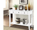 Hallway Console Table Hall Side Entry 3 Drawers Display French White Desk