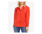 Vince Camuto Womens Pintuck Long Sleeves Button-Down Top