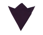 AusCufflinks Men's Dark Purple Cotton Bow Tie & Pocket Square Set
