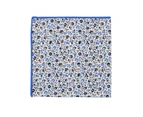 AusCufflinks Men's Black Light Blue Floral Cotton Bow Tie & Pocket Square Set