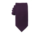 AusCufflinks Men's Purple Cotton Business Tie & Pocket Square Set