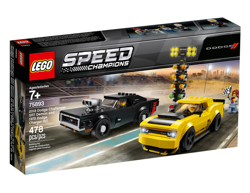LEGO® 75893 2018 Dodge Challenger SRT Demon and 1970 Dodge Charger R/T Speed Champions