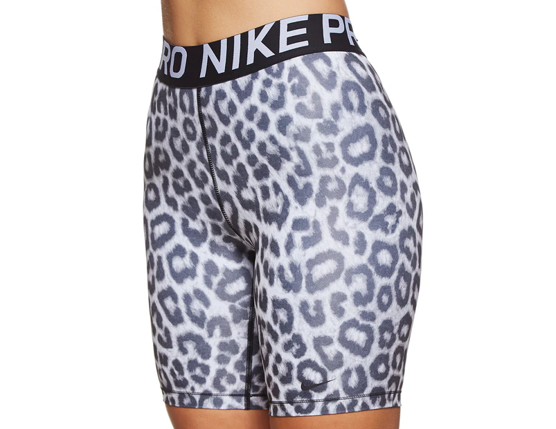 Nike Women's Pro Printed Shorts - Leopard/Black/White .au