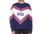 Nike Sportswear Women's Fleece Crew Sweater - Blue Void/White