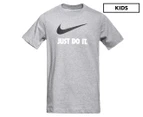 Nike Sportswear Boys' Just Do It Swoosh Tee / T-Shirt / Tshirt - Dark Grey Heather