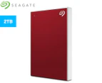 Seagate 2TB Backup Plus Slim Portable Drive - Red