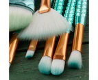 11PCS Mermaid Tail Eyebrow Blending Brush Set Eye Makeup Brushes Cosmetic