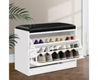 Artiss Shoe Cabinet Bench Shoes Storage Rack Organiser Storage White 15 Pairs 1