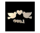 PoppyCrafts Cutting Die - 2 Doves with Love heart Die Design