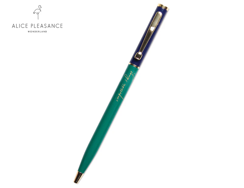 Alice Pleasance Wonderland Impossible Things Small Pen - Navy/Emerald Green