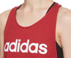 Adidas Women's Essentials Linear Tank Top - Active Maroon/White