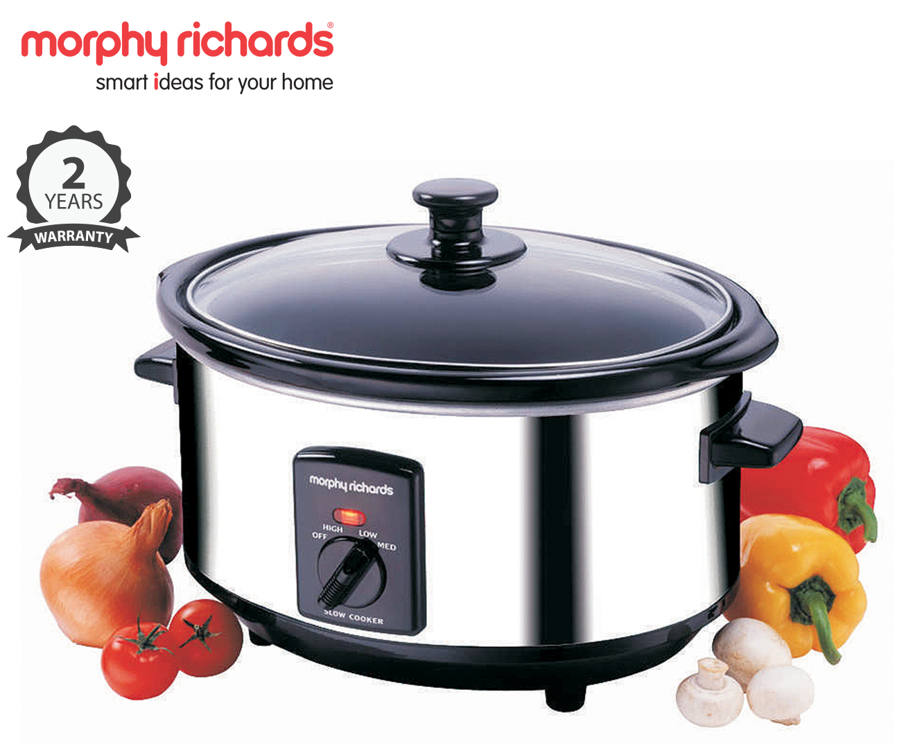 Morphy Richards 3.5L Polished Stainless Steel Slow Cooker Catch.co.nz